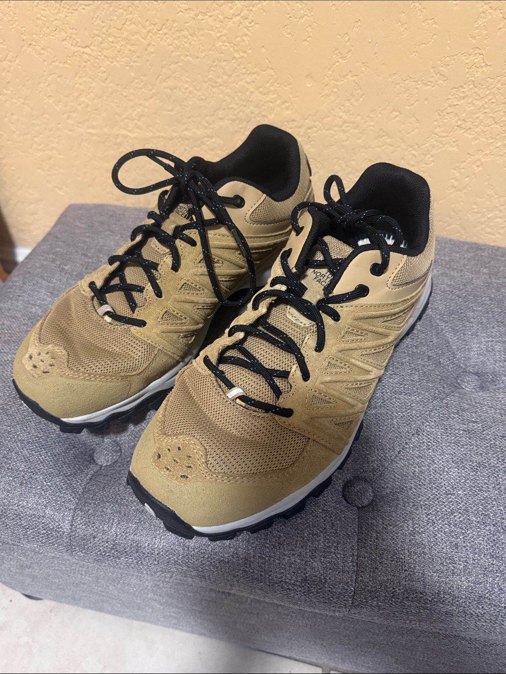 The North Face Men's Tan Trail Sneakers with Black Details